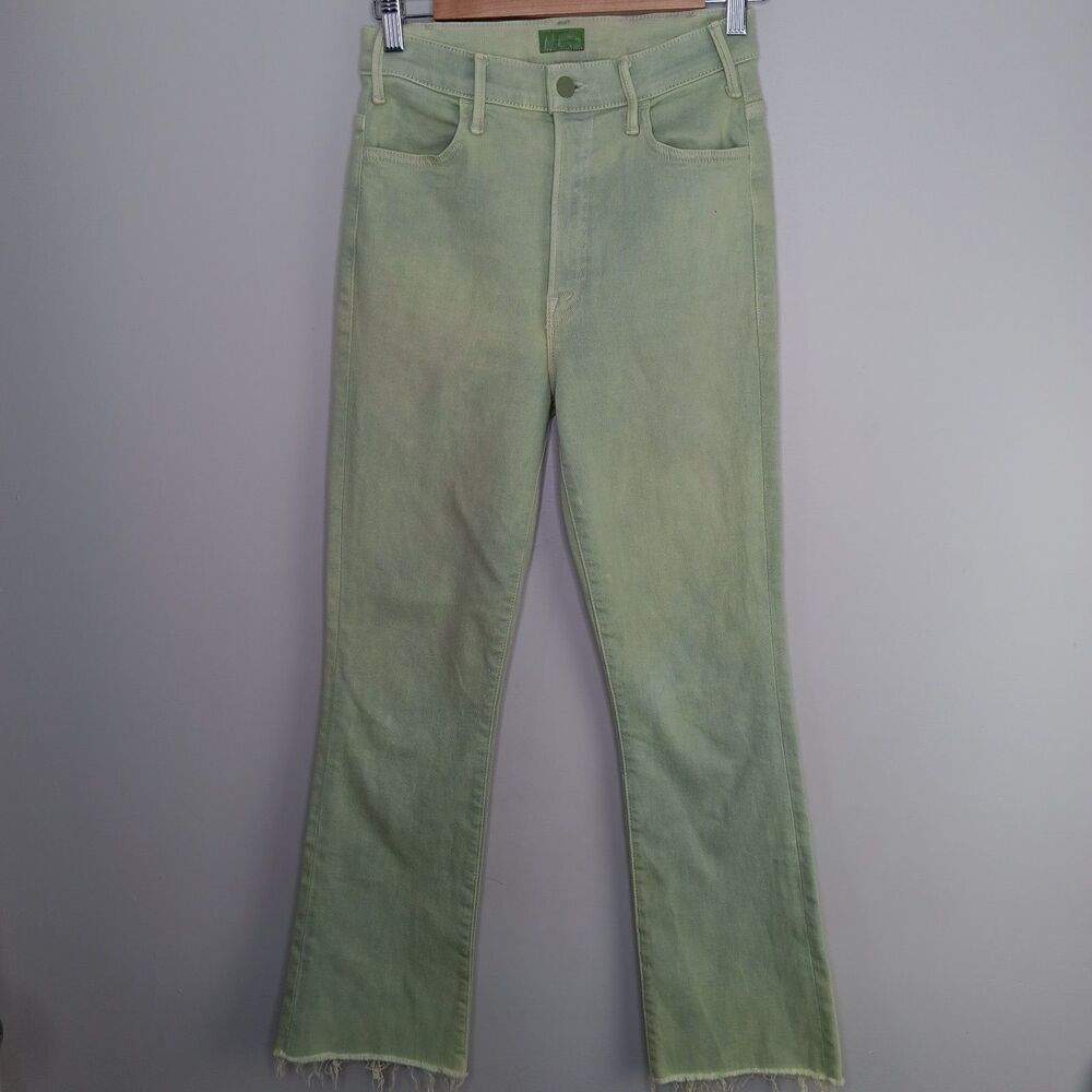 Mother Jeans Women's Size 27 The Hustler Ankle Fray Iceberg Green Wash Modern
